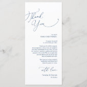 Minimalistische Hochzeitsplatteinstellung Dankesch Programm (Vorderseite)