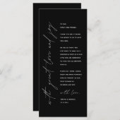 Minimalistische Hochzeitsplatteinstellung Dankesch Programm (Vorne/Hinten)