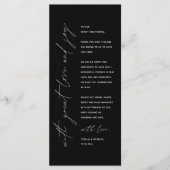 Minimalistische Hochzeitsplatteinstellung Dankesch Programm (Vorderseite)