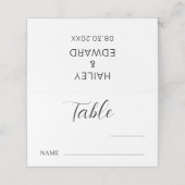 Minimalistische Hochzeitsplattform für Tischnummer Platzkarte (Außenseite Aufgefaltet)