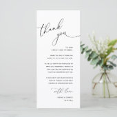 Minimalistische Hochzeitsplatz-Karten Dankeschön-K Programm (Stehend Vorderseite)