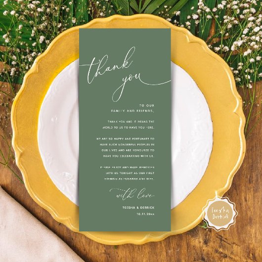 Minimalistische Hochzeitsplatz-Karten-Dankeschön-K Programm