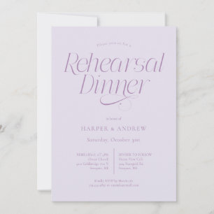 Minimalistische Hochzeitsprobe Dinner Lilac Einladung