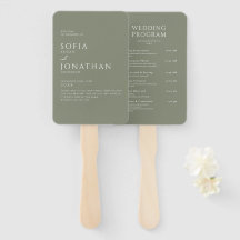 Minimalistische Hochzeitsprogramme im grünen Käfig