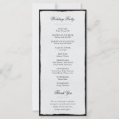 Minimalistische Hochzeitsprogramme in Schwarz und (Rückseite)