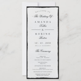 Minimalistische Hochzeitsprogramme in Schwarz und