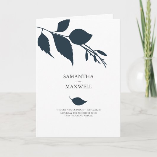 Minimalistische Hochzeitsprogramme Programm (Vorderseite)