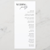 Minimalistische Hochzeitsprogrammkarte Programm (Rückseite)