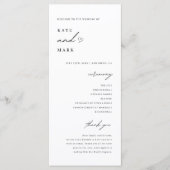 Minimalistische Hochzeitsprogrammkarte Programm (Vorderseite)