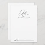 Minimalistische Hochzeitsratenkarte Hinweiskarte<br><div class="desc">Diese schicke, minimalistische Hochzeitsratenkarte ist perfekt für eine rustikale Hochzeit. Das einfache und elegante Design zeichnet sich durch klassische und extravagante Schriftzeichen in Schwarz und Weiß aus. Diese Karten sind ideal für Hochzeiten, Brautparty, Babydusche, Graduiertenfest u.v.m. Personalisieren Sie die Karten mit den Namen der Braut und Bräutigam, den Eltern, die...</div>