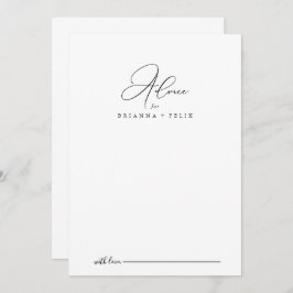 Minimalistische Hochzeitsratenkarte Hinweiskarte