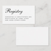 Minimalistische Hochzeitsregistrierung Einfach Sch Begleitkarte (Vorne/Hinten)