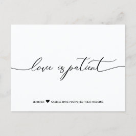 Minimalistische Hochzeitssanierung: Patient aufges Ankündigungspostkarte