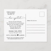 Minimalistische Hochzeitssanierung: Patient aufges Ankündigungspostkarte (Rückseite)