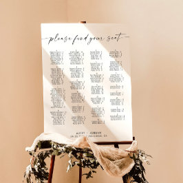 Minimalistische Hochzeitssattelkarte Alphabetische