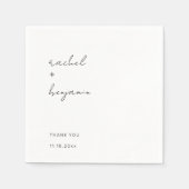 Minimalistische Hochzeitsschrift Moderne, einfache Serviette (Vorderseite)