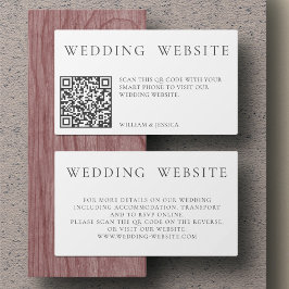 Minimalistische Hochzeitsseite mit QR-Code-UAWG Begleitkarte