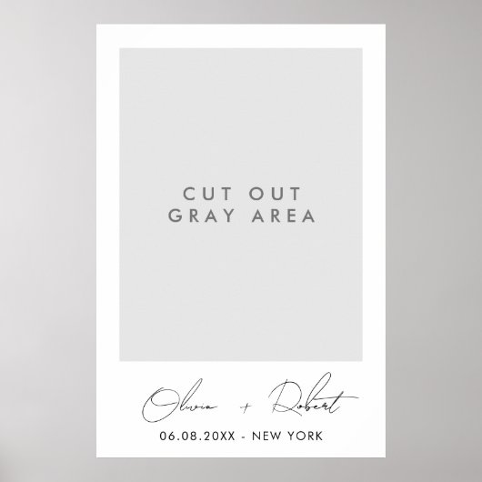 Minimalistische Hochzeitsselfie Poster (Vorne)