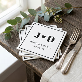 Minimalistische Hochzeitsservietten mit Monogramm Serviette