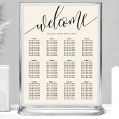 Minimalistische Hochzeitssitzkarte für Elfenbein Poster