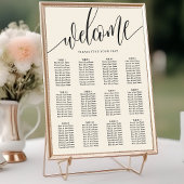 Minimalistische Hochzeitssitzkarte für Elfenbein Poster