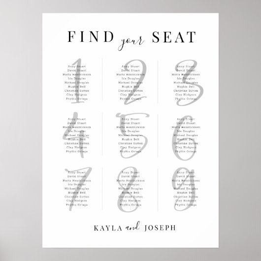 Minimalistische Hochzeitsskizze 9 Poster (Vorne)