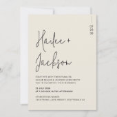 Minimalistische Hochzeitsskripte Einladung (Vorderseite)