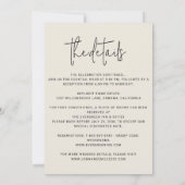 Minimalistische Hochzeitsskripte Einladung (Rückseite)