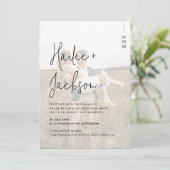 Minimalistische Hochzeitsskripte Einladung (Stehend Vorderseite)