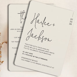 Minimalistische Hochzeitsskripte Einladung