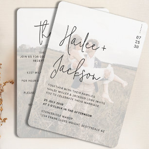 Minimalistische Hochzeitsskripte Einladung