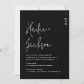 Minimalistische Hochzeitsskripte Einladung (Vorderseite)