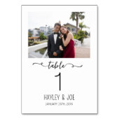 Minimalistische Hochzeitsstimmung im Foto Empfang Tischnummer (Vorderseite)