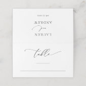 Minimalistische Hochzeitsstimmung in Schwarz-Weiß- Platzkarte (Außenseite Aufgefaltet)