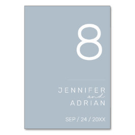 Minimalistische Hochzeitsstimmung - Tischnummer an