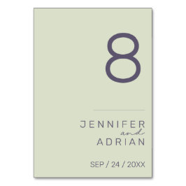 Minimalistische Hochzeitsstimmung - Tischnummer an