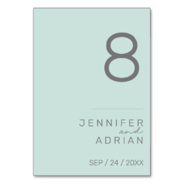 Minimalistische Hochzeitsstimmung - Tischnummer an