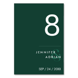 Minimalistische Hochzeitsstimmung - Tischnummer an