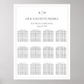 Minimalistische Hochzeitsstipps für 12 Tische Poster (Vorne)