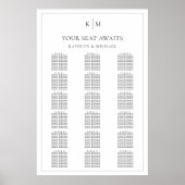 Minimalistische Hochzeitsstipps für 18 Tische Poster (Vorne)