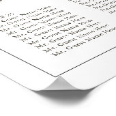 Minimalistische Hochzeitsstipps für 30 Tische Poster (Ecke)