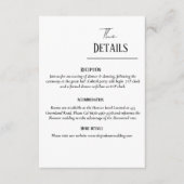 Minimalistische Hochzeitssuite, Einzelheiten zur H Begleitkarte (Vorderseite)