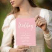 Minimalistische Hochzeitsszenierung in Rosa Einladung