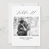 Minimalistische Hochzeitstabelle 11 Zahlen und Bil Ankündigung (Rückseite)