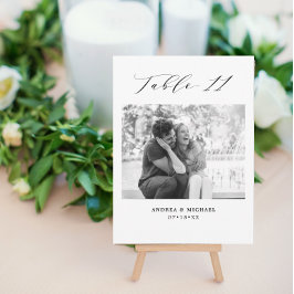 Minimalistische Hochzeitstabelle 11 Zahlen und Bil Ankündigung
