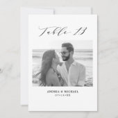 Minimalistische Hochzeitstabelle 13 Zahlen und Bil Ankündigung (Vorderseite)