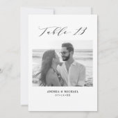 Minimalistische Hochzeitstabelle 13 Zahlen und Bil Ankündigung (Rückseite)
