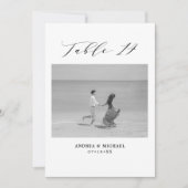 Minimalistische Hochzeitstabelle 14 Zahlen und Bil Ankündigung (Vorderseite)