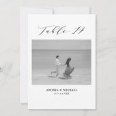 Minimalistische Hochzeitstabelle 14 Zahlen und Bil Ankündigung (Rückseite)