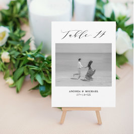 Minimalistische Hochzeitstabelle 14 Zahlen und Bil Ankündigung